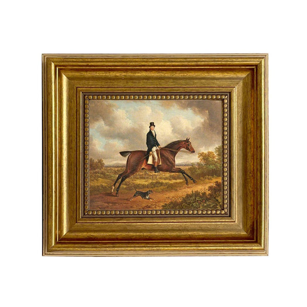 Equestrian Fox Hunt Framed Oil Painting